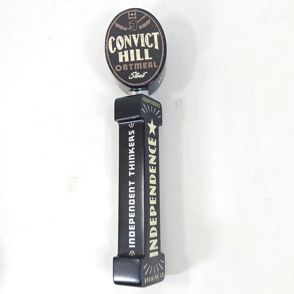 Independence Brewing Co Convict Hill Oatmeal Stout Beer Tap Handle Black 10.75"